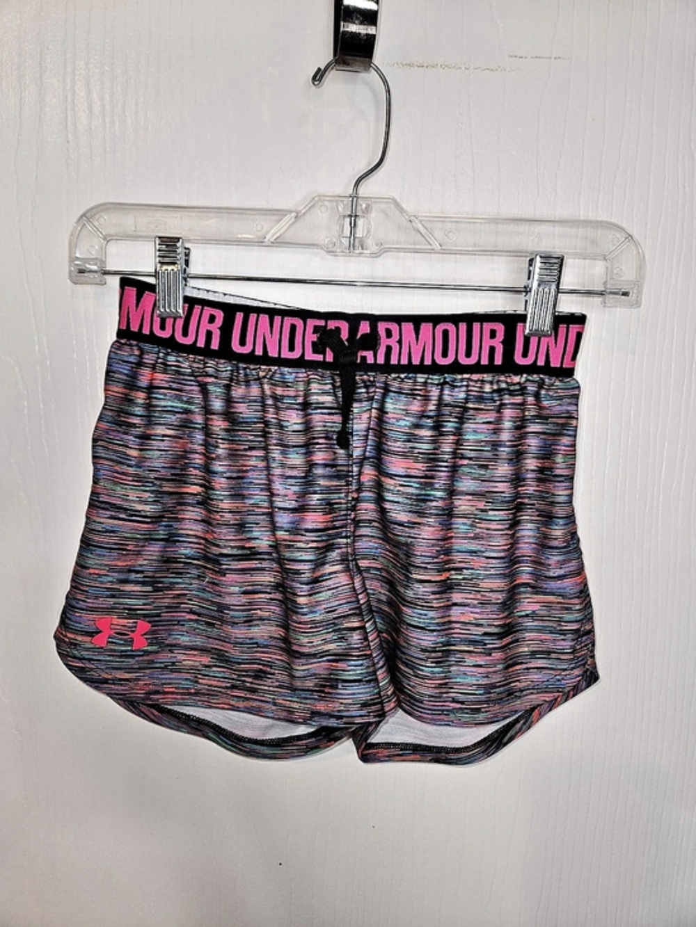 Under Armour Girls HeatGear Play Up Shorts Athletic Shorts Pink & Black Medium